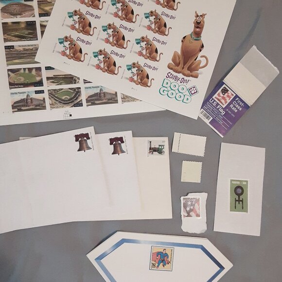 USPS Stamps * Baseball Stadium & Scooby Doo Panes * Superman * Postcard Train - Picture 8 of 16